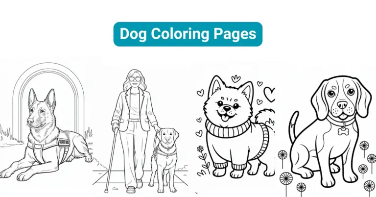 dog coloring pages feature image