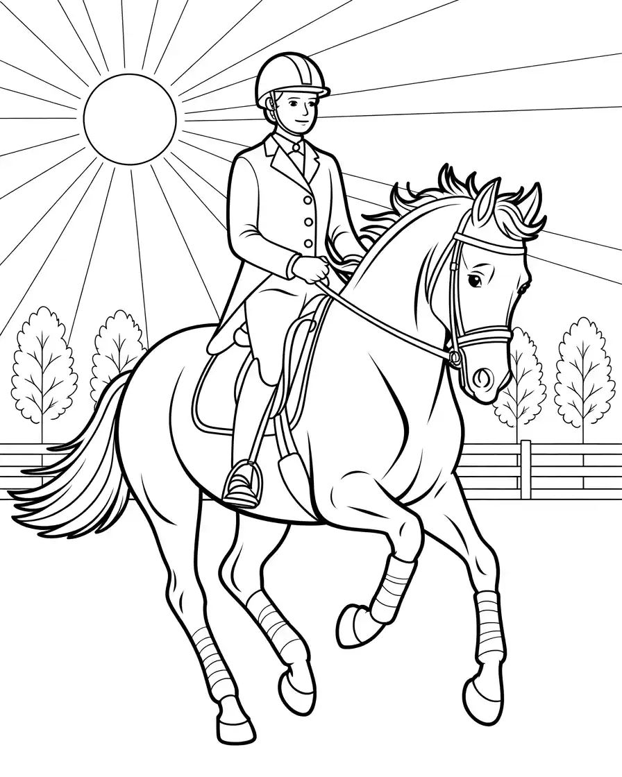 dressage horse coloring page 1