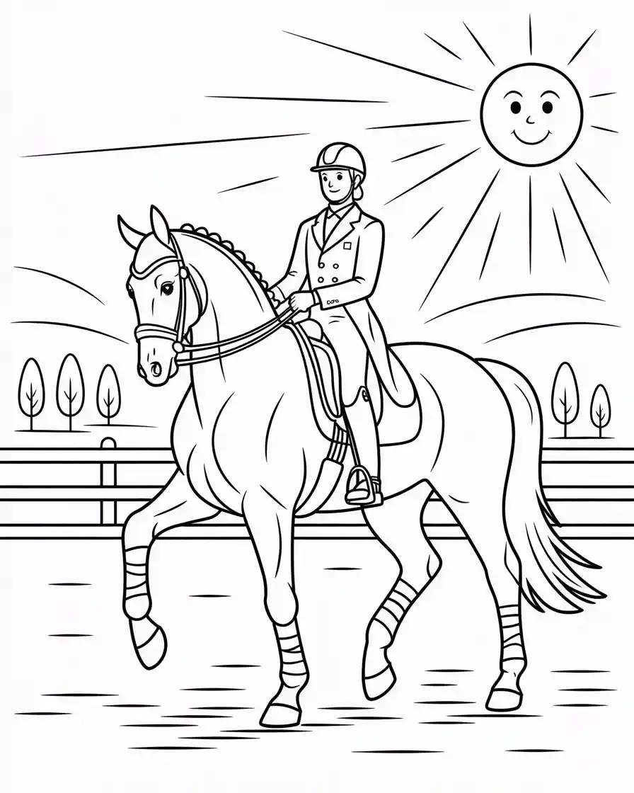 dressage horse coloring page