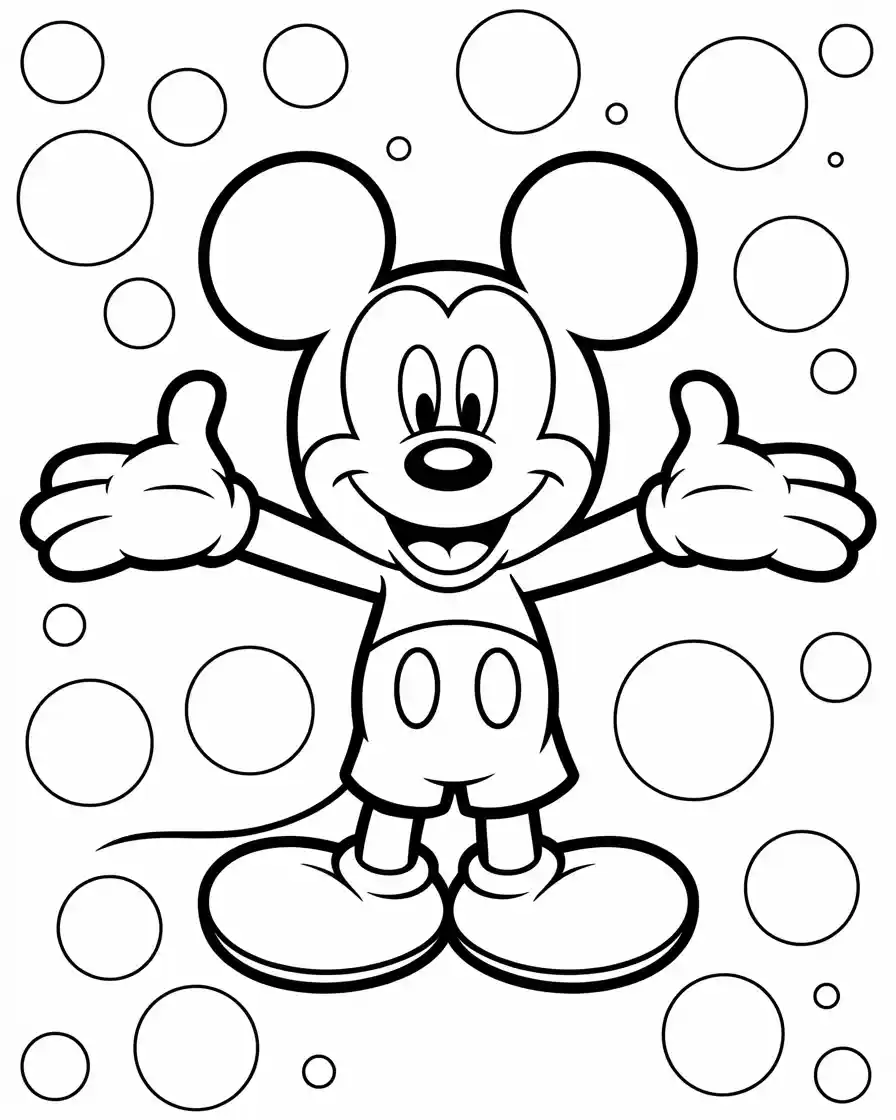 easy outline of mickey mouse to color