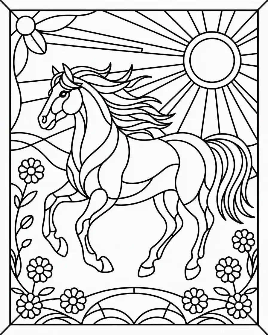 elegant horse with flowing mane