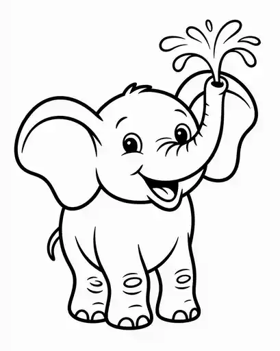 elephant spraying water