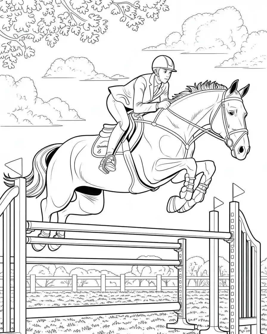 equestrian riding large horse jumping 1