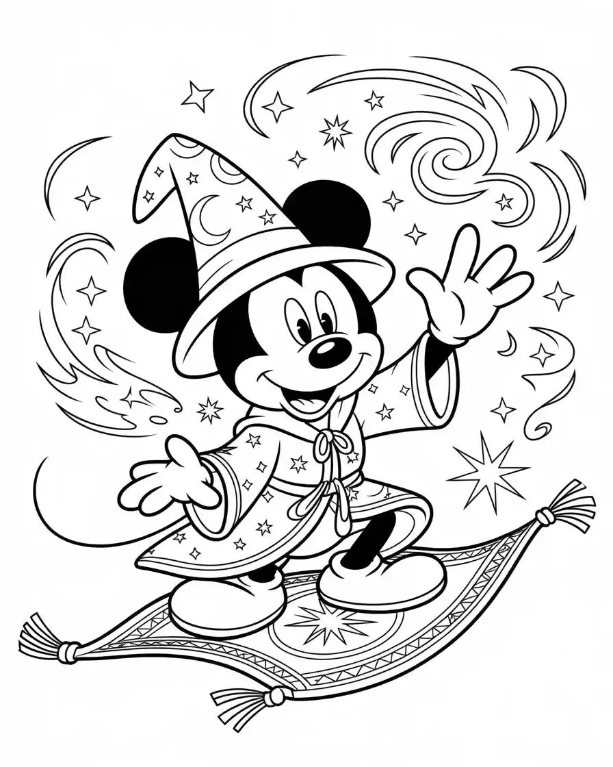 fantasia mickey mouse coloring page