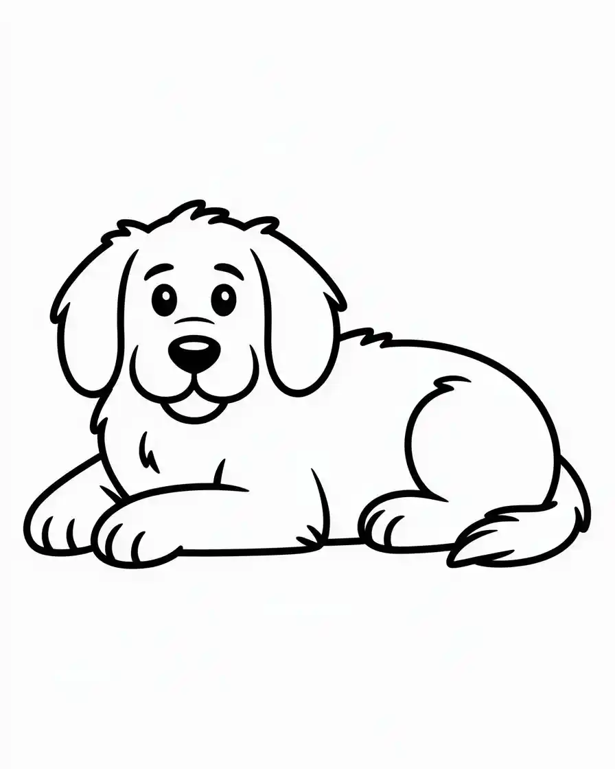 fluffy dog lying down