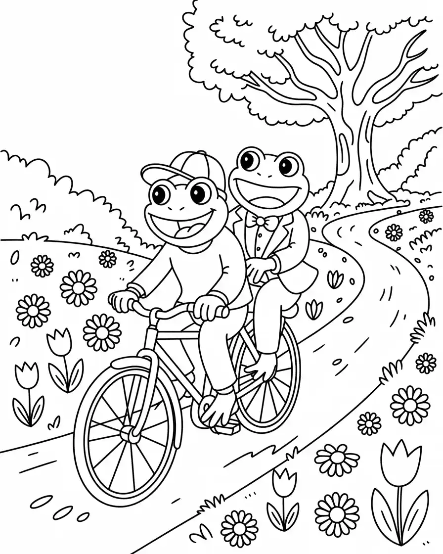 frog and toad coloring page 1