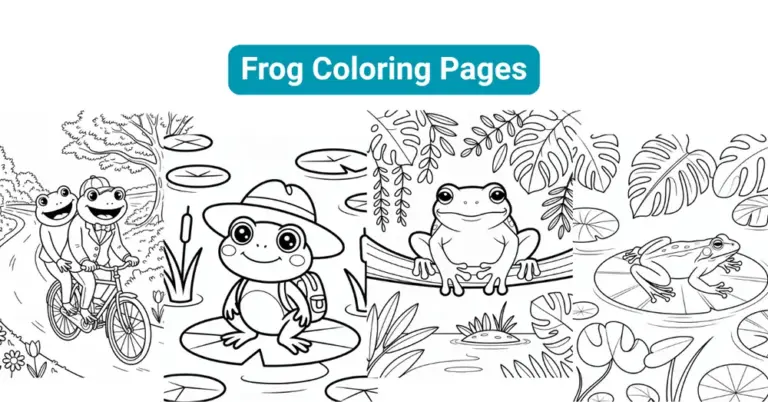 frog coloring pages feature image