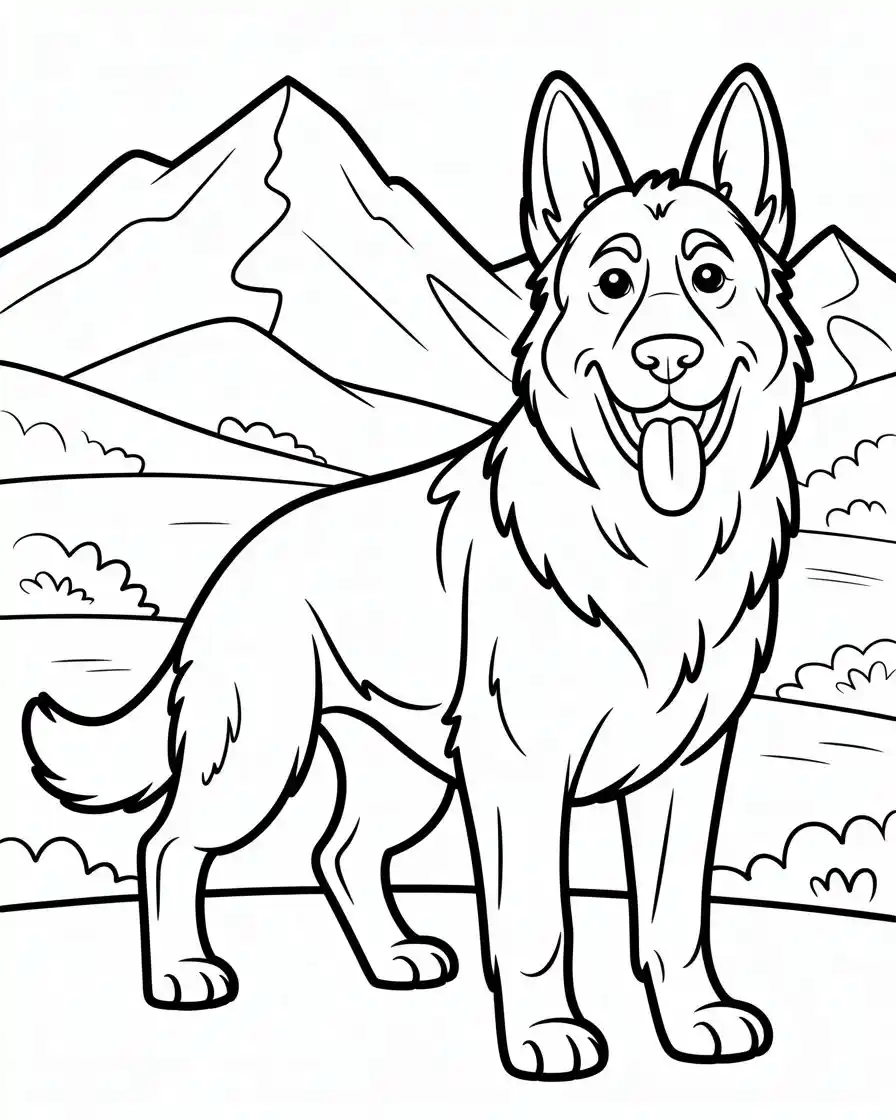german shepherd dog coloring page