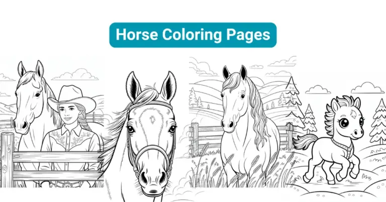 horse coloring pages feature image