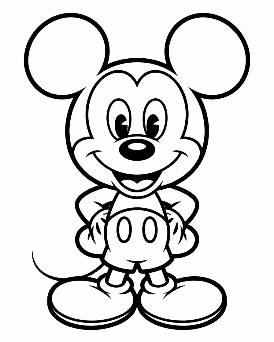 kawaii chibi mickey mouse coloring pages