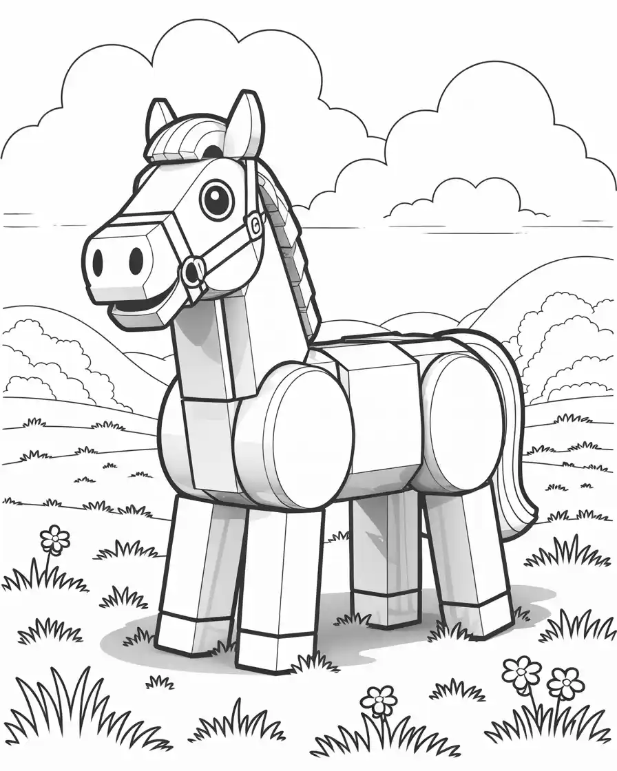 lego horse coloring page
