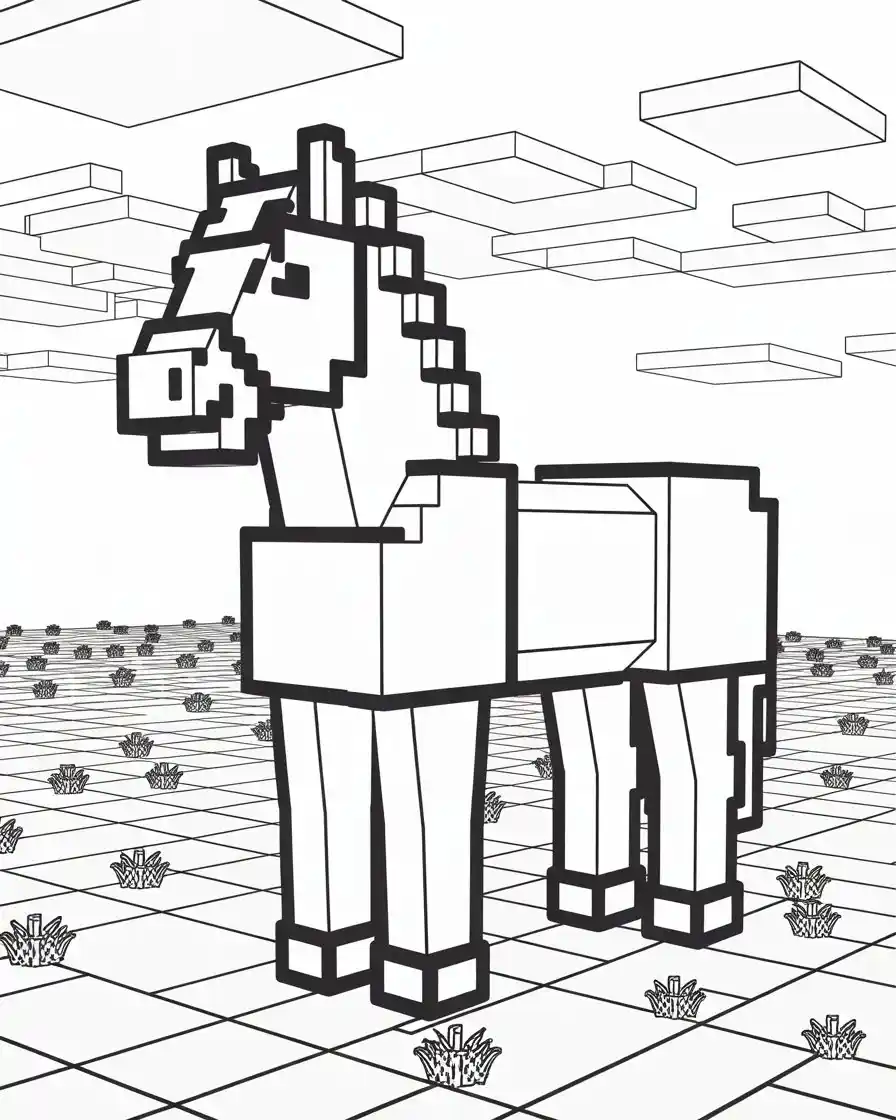 minecraft pixelated horse