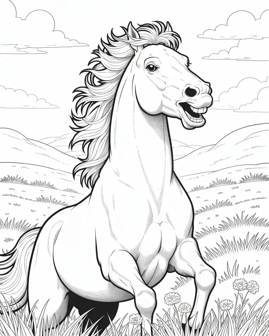 neighing horse coloring page
