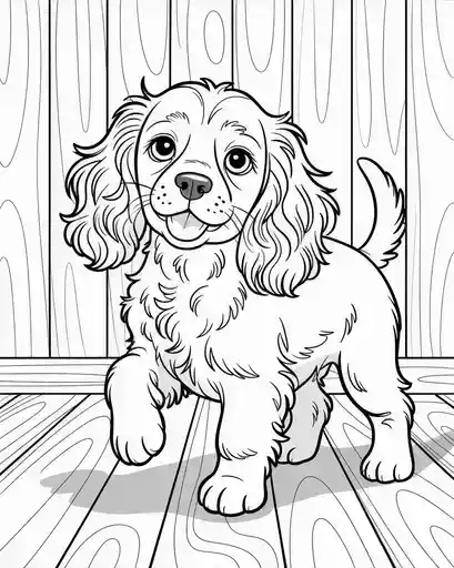 pretty spaniel dog to color 1