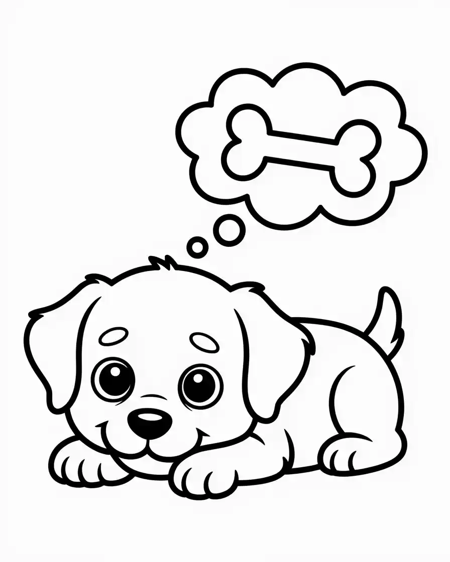 puppy thinking about treats