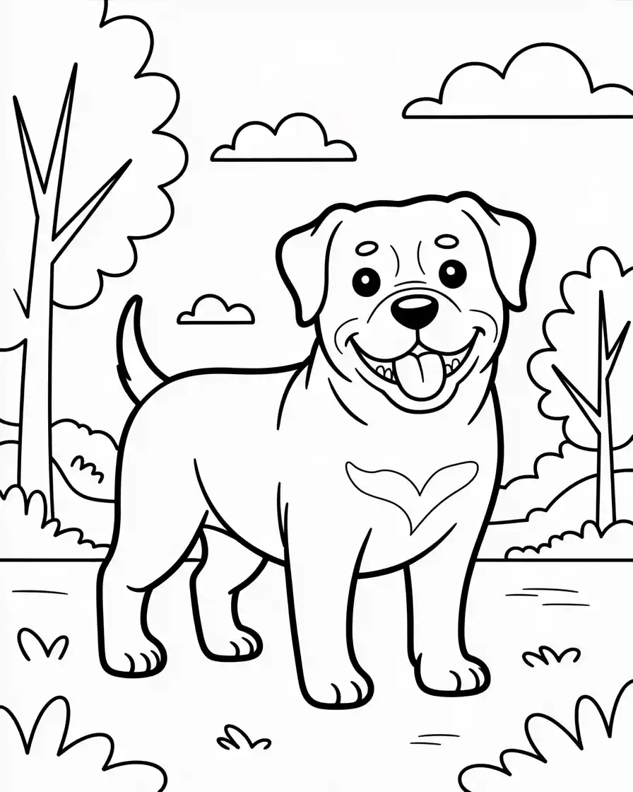 rottweiler dog coloring page