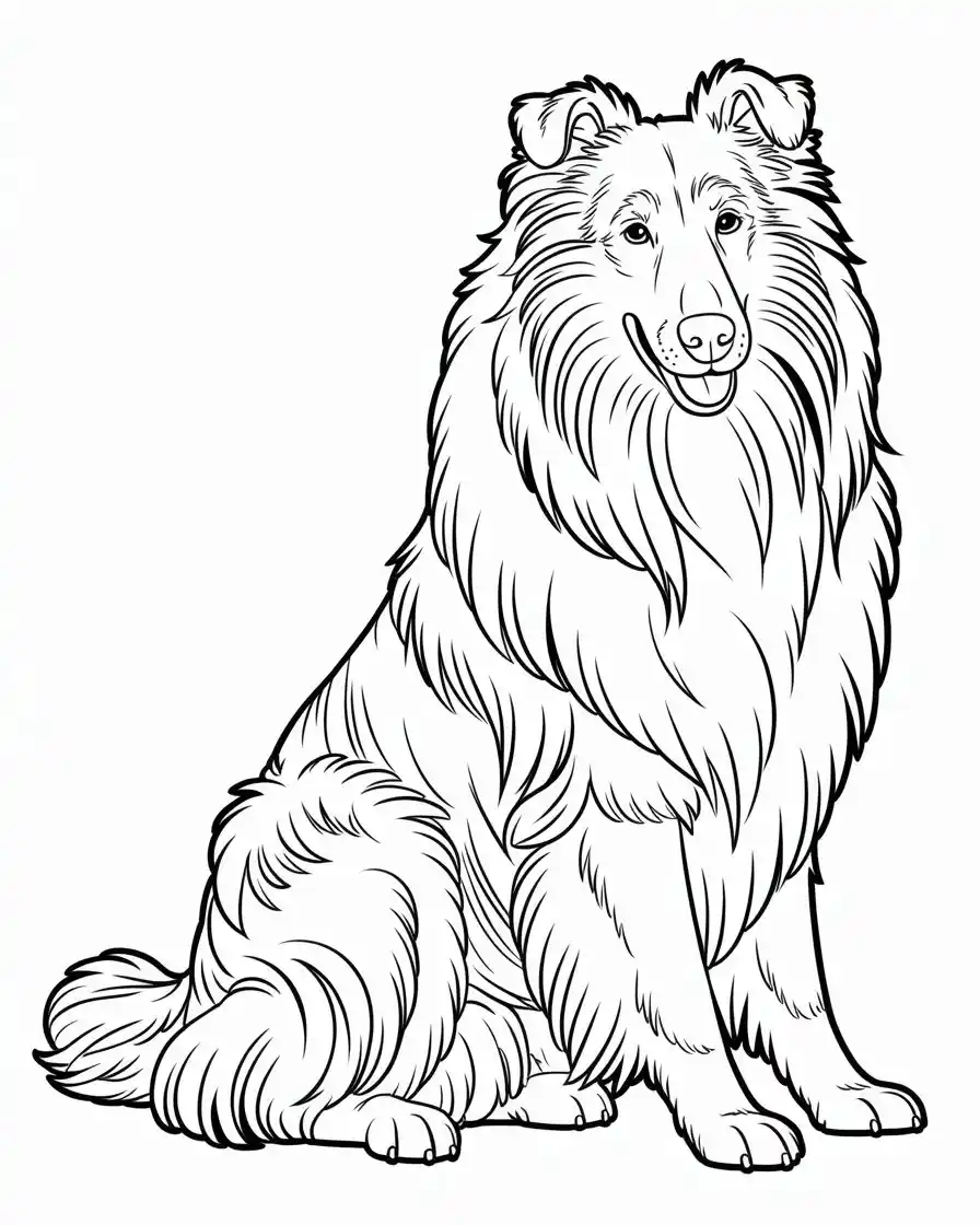 rough collie coloring page