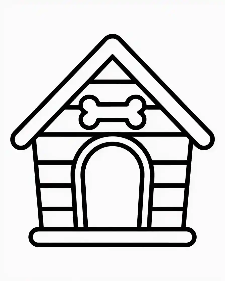 simple dog house outline 1