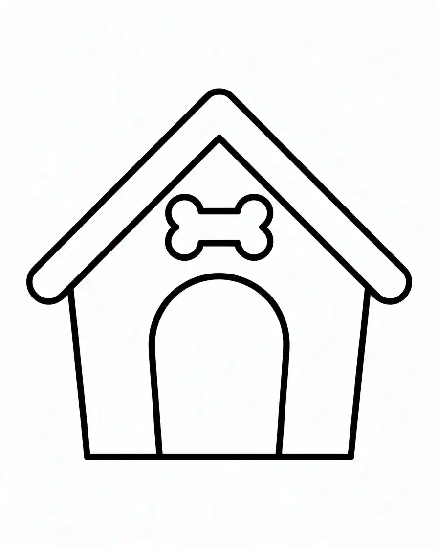simple dog house outline