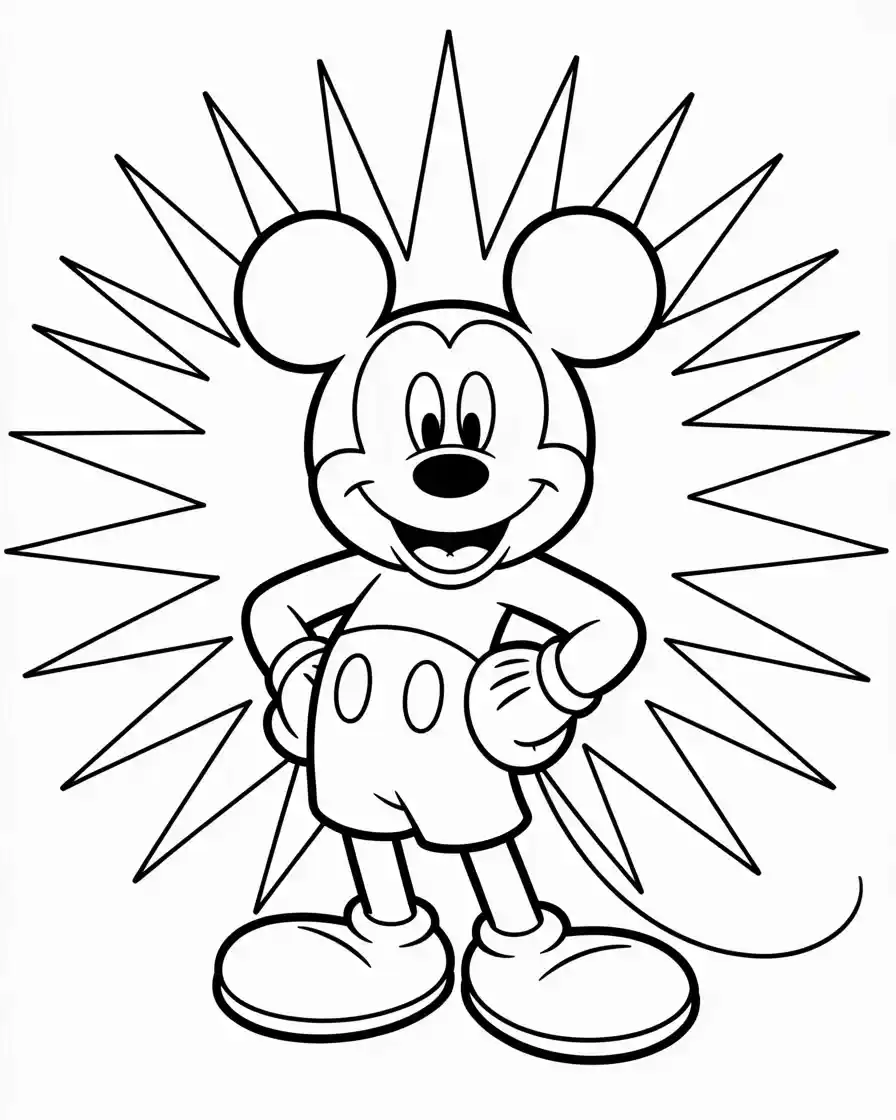 simple outline mickey mouse to color