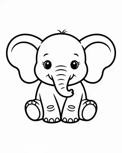 sitting baby elephant
