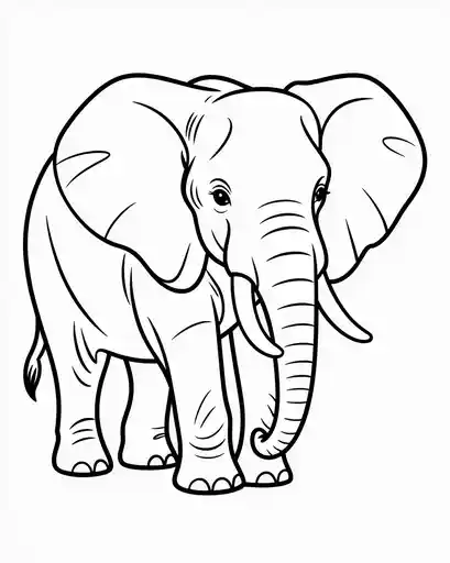 standing african elephant