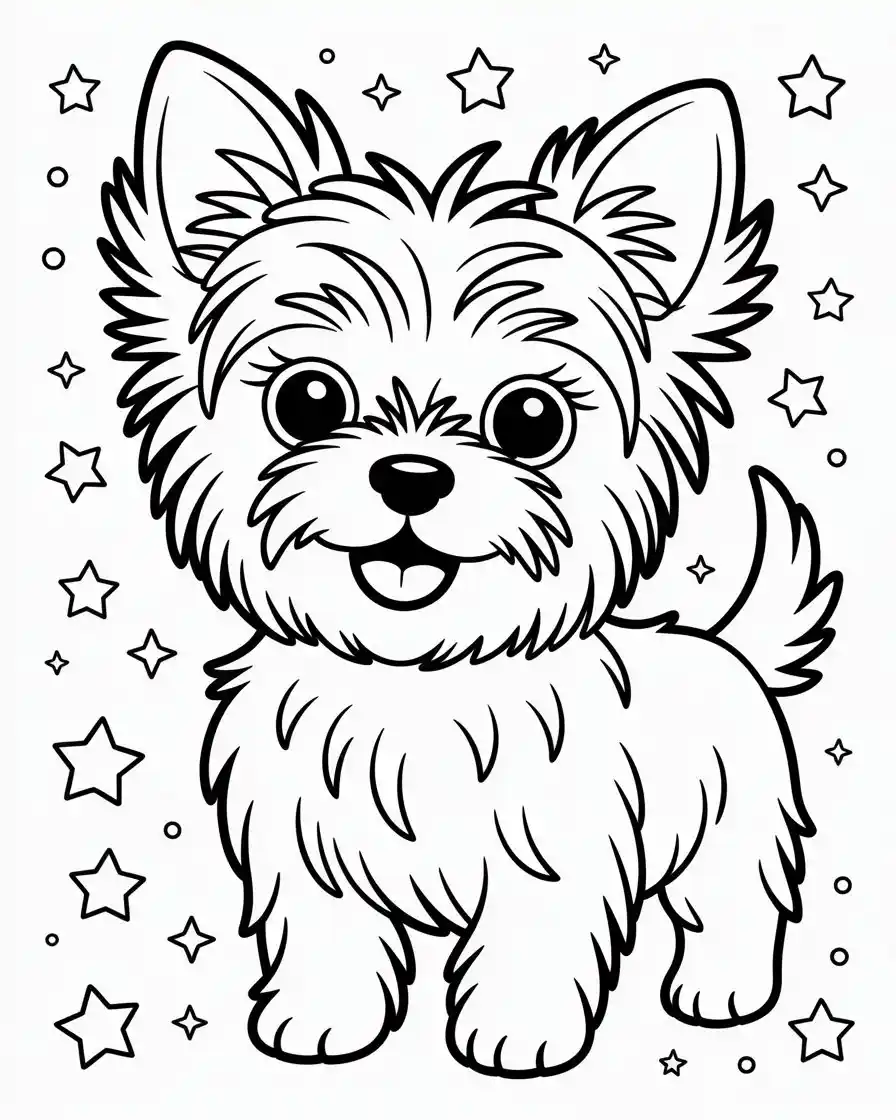 yorkshire terrier coloring page for kids 1