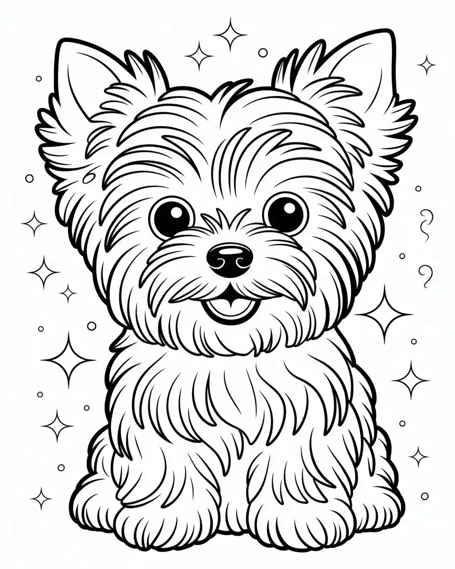 yorkshire terrier coloring page for kids