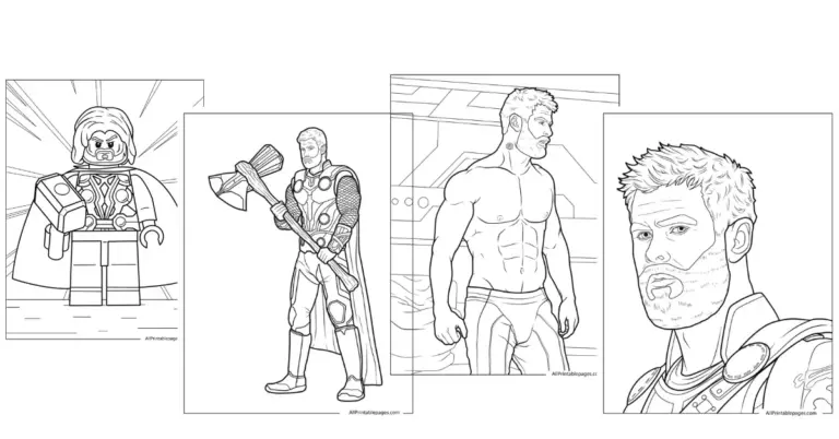thor coloring pages feature image