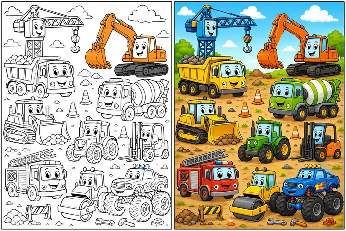 machine coloring pages