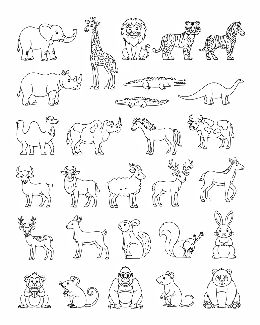 animals coloring books