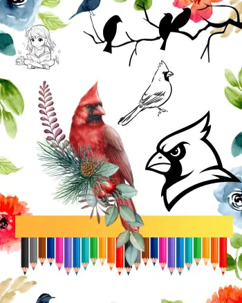 cardinal coloring sheets