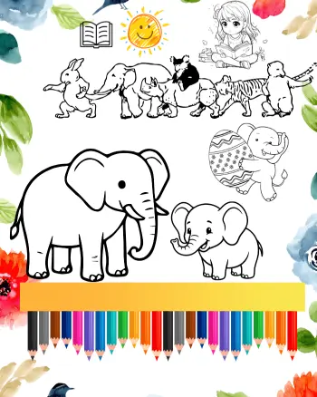 elephant coloring sheets