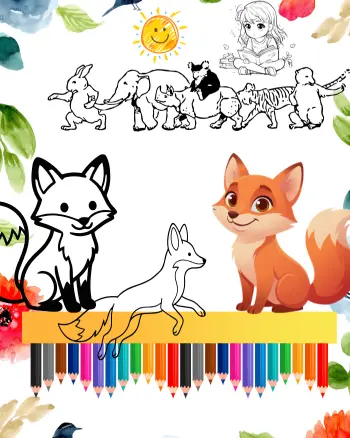 fox coloring sheets