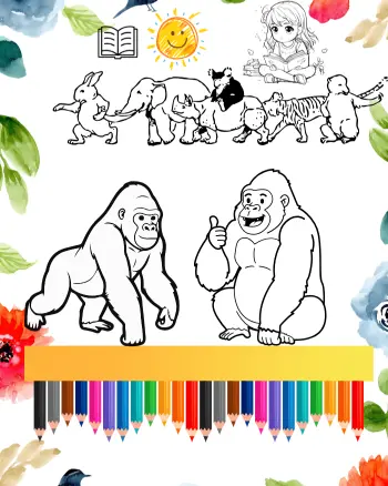 gorilla coloring sheets
