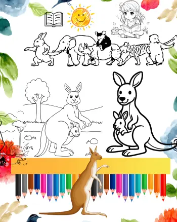 kangaroo coloring sheets