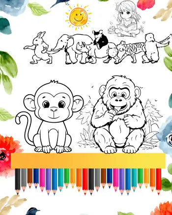 monkey coloring sheets