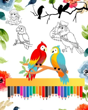 parrot coloring pages