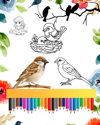sparrow coloring pages