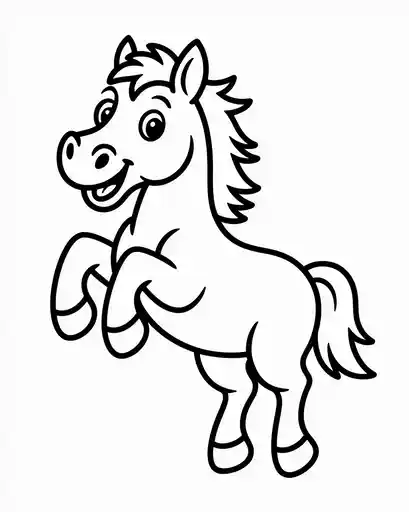 horse jumping happily
