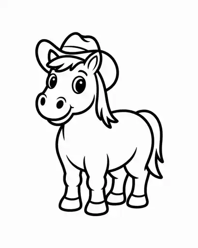 horse wearing a cowboy hat